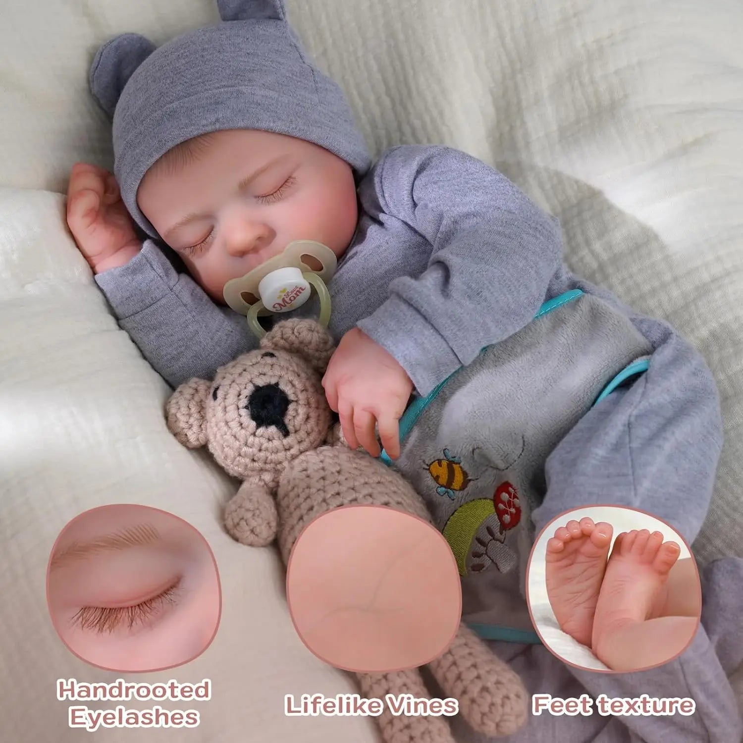 Lifelike Reborn Baby Dolls  17 Inch Realistic Newborn Baby Dolls Anatomically Correct Real Life Baby Dolls Full Vinyl Body ShopOnlyDeal