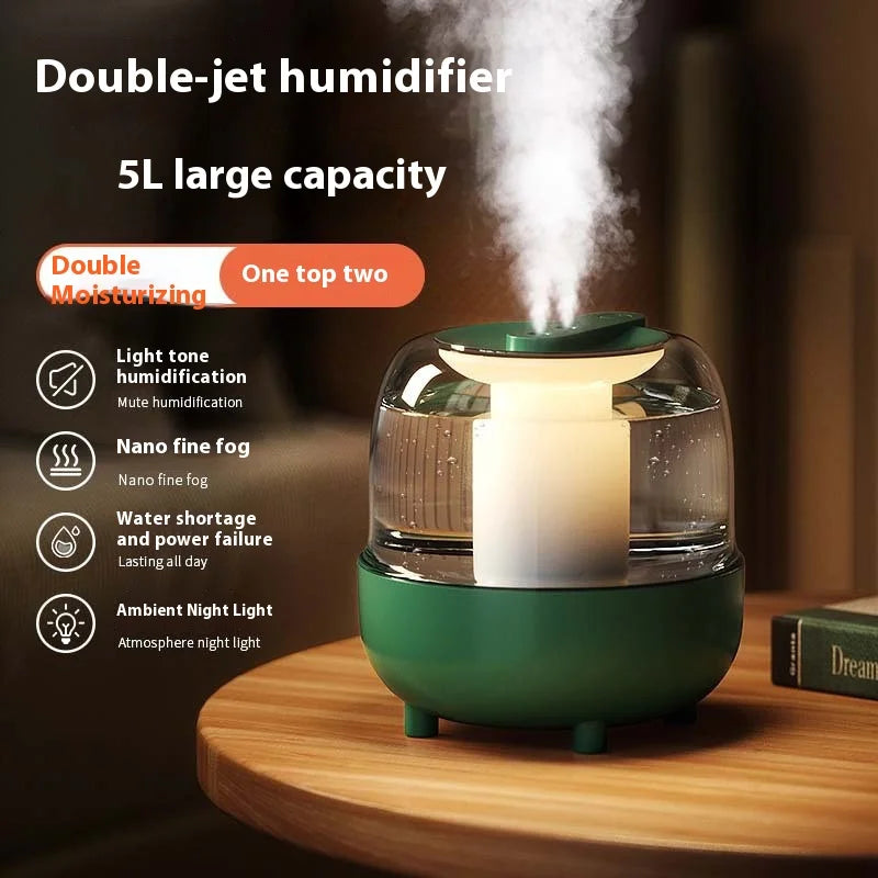 2.5L 4L Quiet Large Capacity Spray Humidifier Dual Nozzle Portable Mini Spray Humidifier Essential Oil Diffuser Air Humifier New ShopOnlyDeal