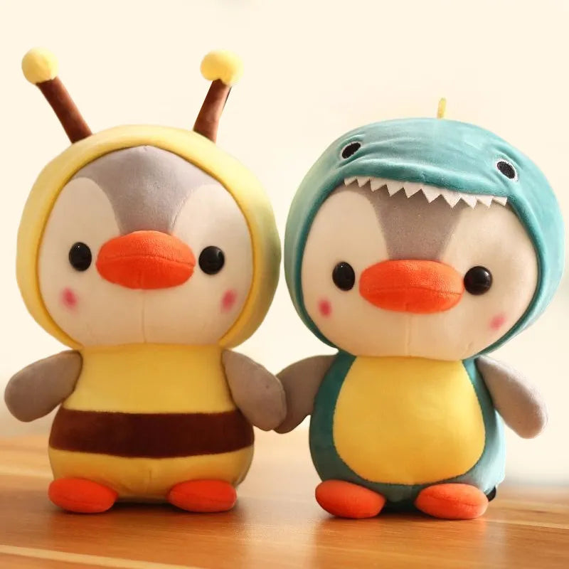 Cute Plush Toy Penguin Transforms into Dinosaur, Frog, Unicorn, and Bee – A Fun Stuffed Doll Cartoon Animal Ideal for Kids' Birthday and Christmas Gifts ShopOnlyDeal