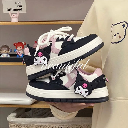 Sanrio Kuromi Cute Board Shoes Women Platform Shoes 2024 Spring New Retro Student Versatile Casual Sneakers Lolita Women Shoes ShopOnlyDeal