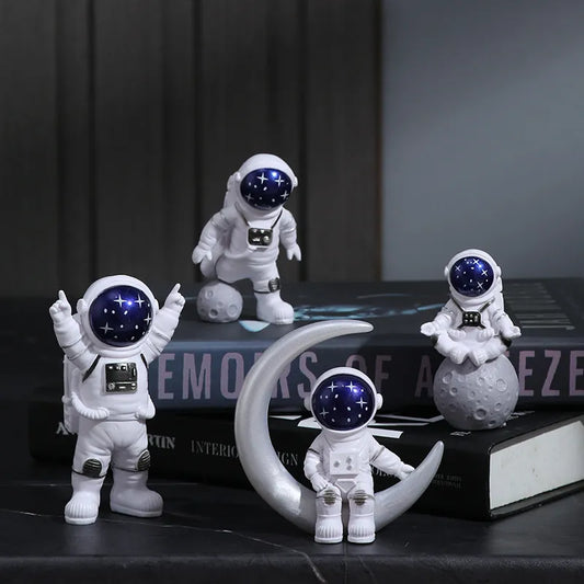 4pcs Astronaut Figure Statue Figurine Spaceman Sculpture Educational Toy Desktop Home Decoration Astronaut Model For Kids Gift ShopOnlyDeal