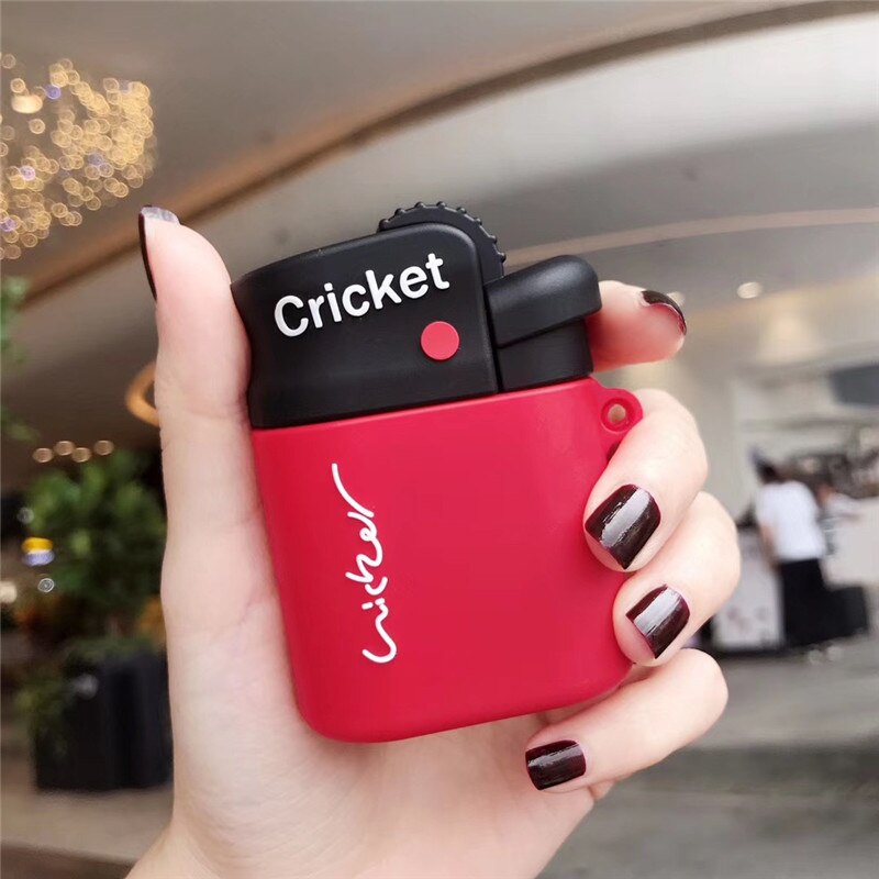 Cricket Airpod Case For Airpods Case,Fashion Cricket Lighter Style Soft Silicone Earphone Protective Cover Case For Airpods 1/2 Case For Men ShopOnlyDeal