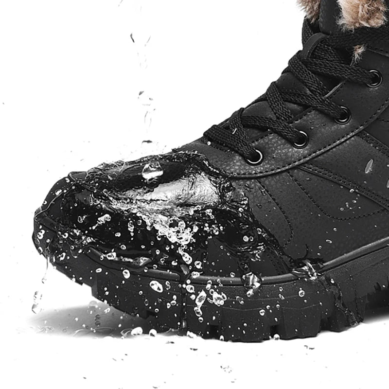 Ultra Warm Men's Winter Snow Boots Hiking Boots High Quality Waterproof Outdoor Leather Sneakers for Men Big Size Cotton Shoes ShopOnlyDeal