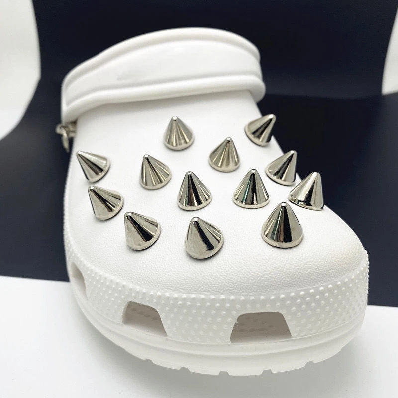Punk Metal Rivet Clogs Charms | Designer Punk Hip Hop Chain Shoe Charms for Sandals | Fashion Quality Shoe Accessories for Clogs Vintage ShopOnlyDeal