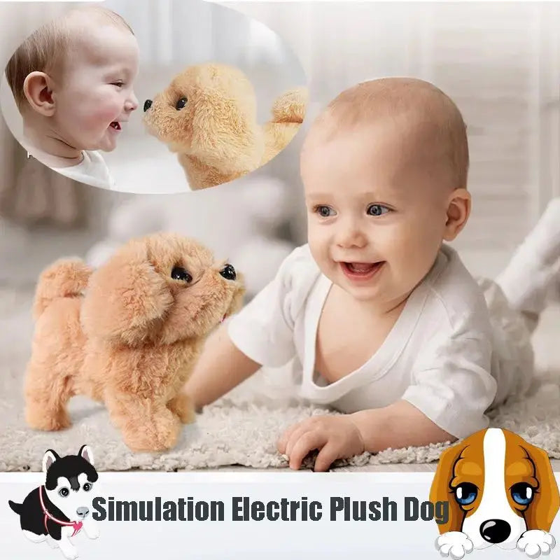 Baby Toy Dog That Walks Barks Tail Wagging Plush Interactive Electronic Pets Puppy Montessori Toys for Girls Boys Christmas Gift ShopOnlyDeal