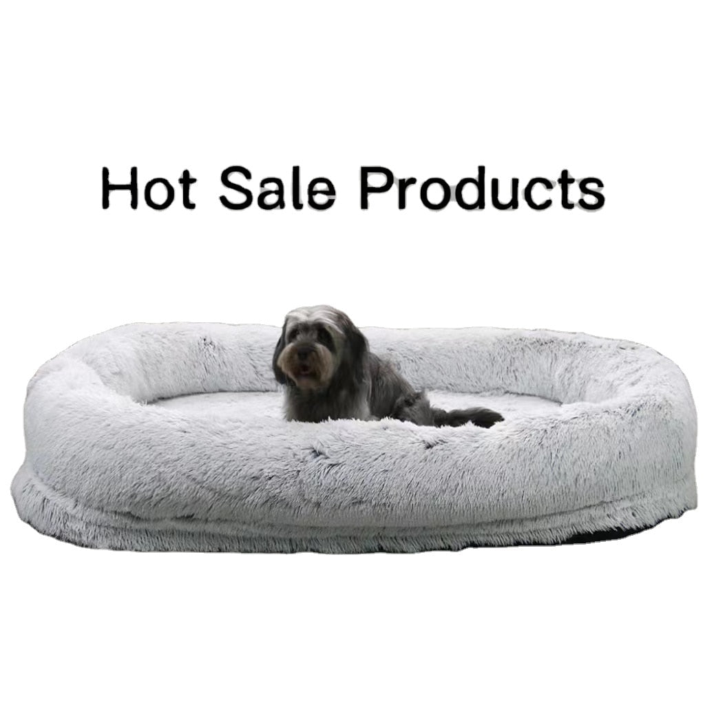 Airopaws™ Giant Human Dog Bed Long Plush Huge Size Pet Bed Sleeping Warm Nest Human Size Comfortable Nest For Human And Pet Dog Cat ShopOnlyDeal