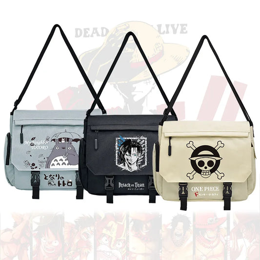 Anime One Piece One-Shoulder Backpack Luffy Giant Naruto Totoro Students Make Up A Missed Lesson Crossbody Bag Kids Schoolbag ShopOnlyDeal