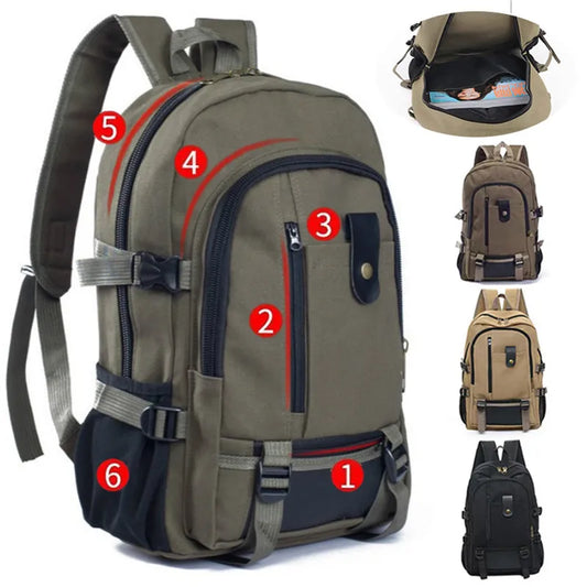Travel Backpack Men Tactical Militari Mountaineering Bag Men Canvas Large Capacity Backpacks Outdoor Camping Bag Computer Bag ShopOnlyDeal