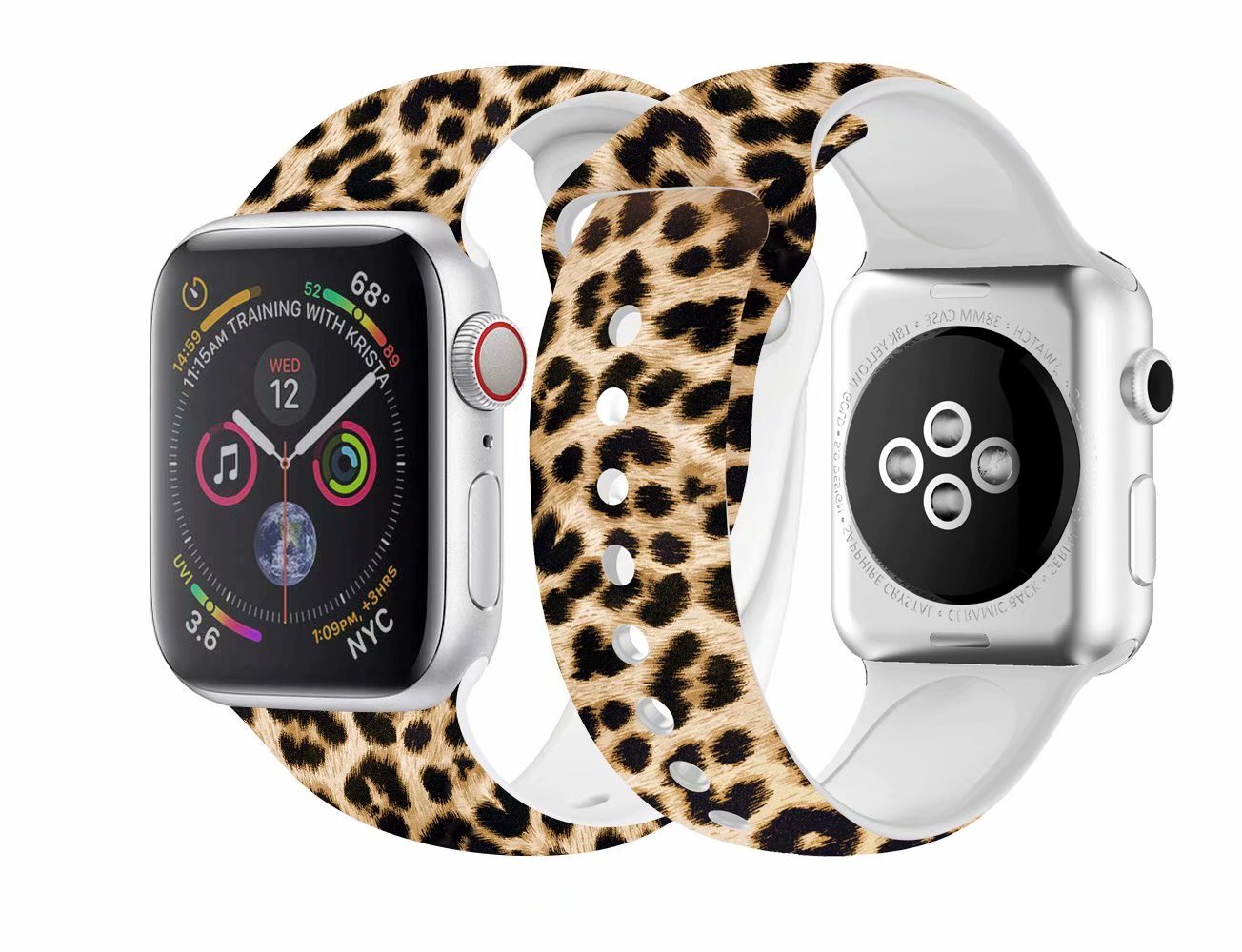 Leopard Printing Bracelet for Apple Watch Band Ultra 49mm 44 40 41 45 38MM 42MM for iWatch 8 7 6 SE 5 4 3 2 Women Silicone Strap ShopOnlyDeal