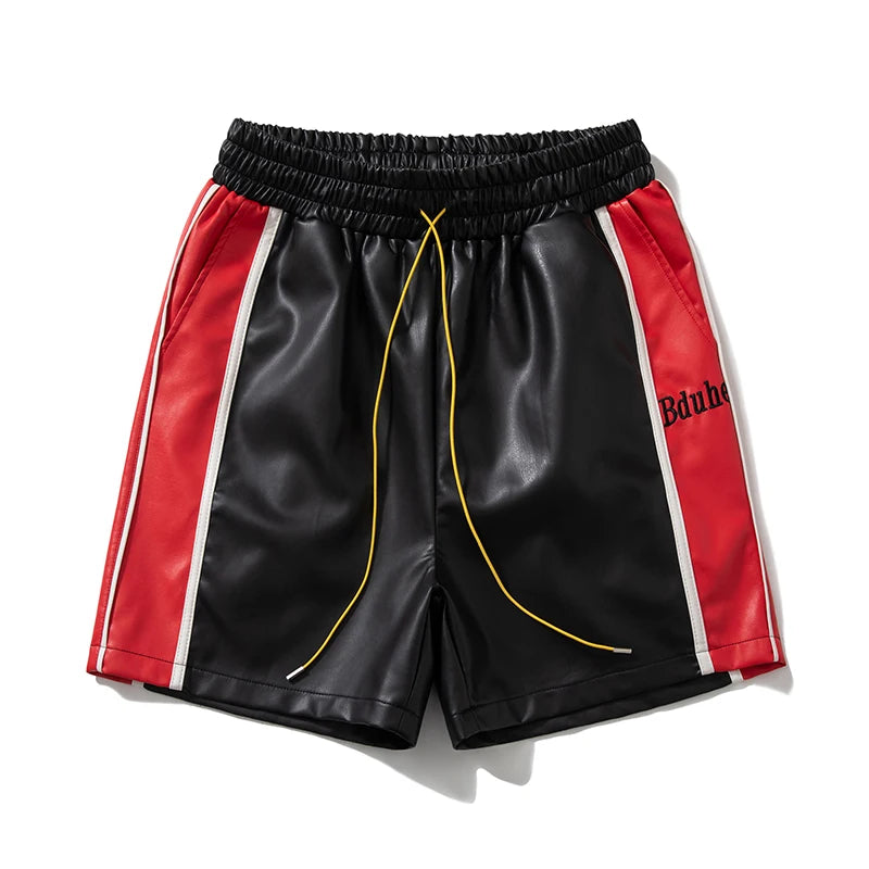 Leather Black Red Green Borad Shorts Pockets 2024 Summer Men Women High Quality Yellow Drawstring Beach Shortpant Breeches ShopOnlyDeal