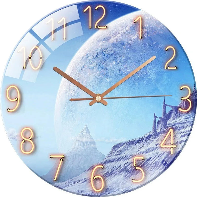 Creative European style clocks living room free perforated wall clock household silent bedroom quartz clock ShopOnlyDeal