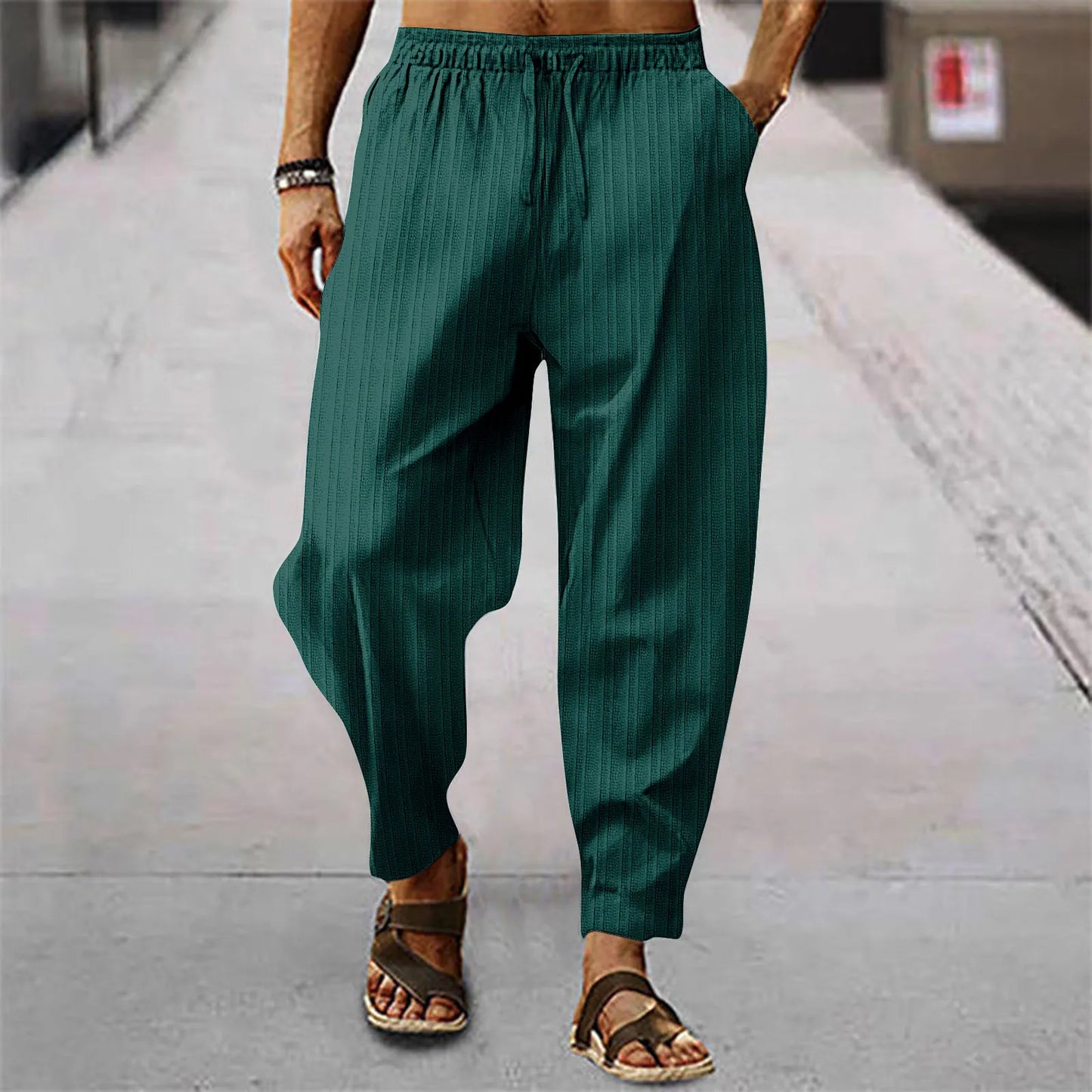 Fashion Spring Autumn Men's Stripe Pants | 15 Colors | Solid Color Casual Streetwear | Sizes S-3XL ShopOnlyDeal