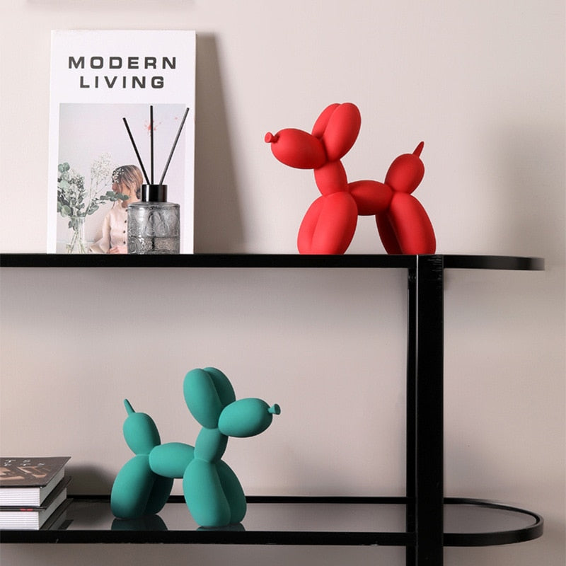 Nordic Creative Cute Resin Balloon Dog Statue Home Decor Animal Figurine Ornaments Living Room Bedroom TV Cabinet Decoration ShopOnlyDeal