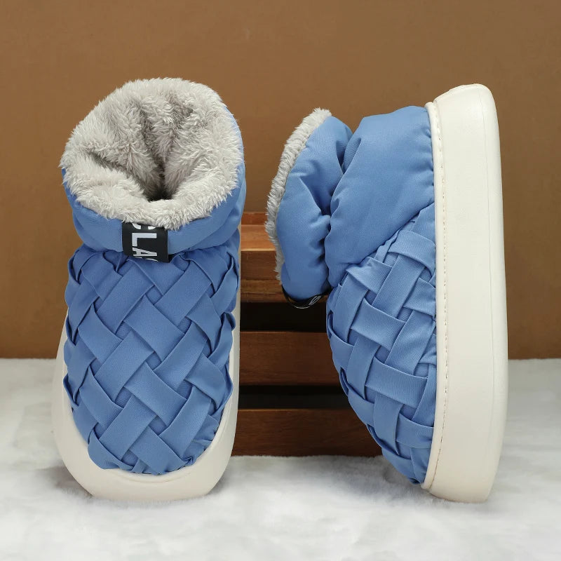 Winter Plush Slippers for Men Snow boots Outdoor Antiskid Warm Cotton Slippers Indoor Fur Fluffy Flat Home Shoes Furry Shoes ShopOnlyDeal