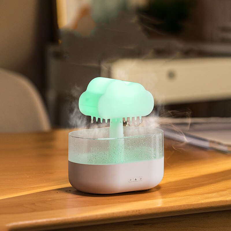 Rain Cloud Night Light Humidifier With Raining Water Drop Sound And 7 Color Led Light Essential Oil Diffuser Aromatherapy New 2023 ShopOnlyDeal