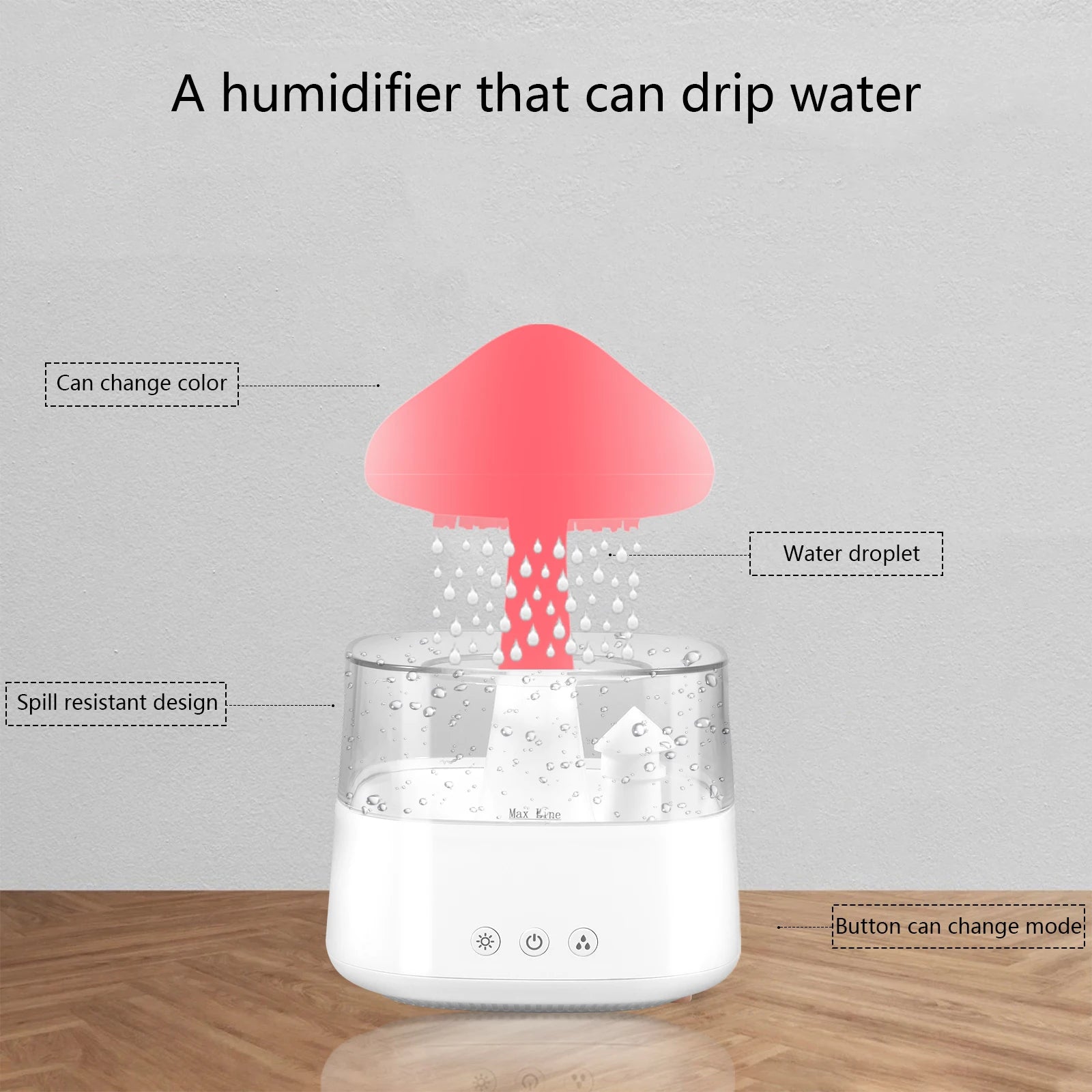 300/450ml 7 Colours Lights Cloud Rain Humidifier Raindrop Humidifier Multifunctional Aroma Diffuser Humidifier for Desk Bedside ShopOnlyDeal