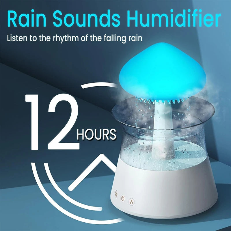 New Rain Cloud Electric Air Humidifier 300ml Water Drip Mushroom Aroma Diffuser with Colorful Night Light for Home Bedroom Gift ShopOnlyDeal