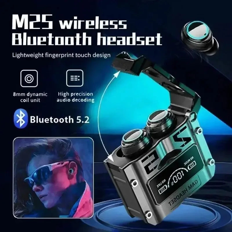 M25 TWS Wireless Headphones Earphones Bluetooth Touch Control Noise Reduction Stereo Waterproof Earbuds Headsets With Microphone ShopOnlyDeal