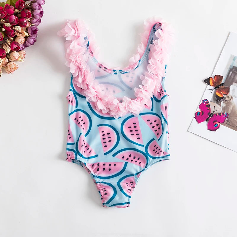 Baby Girls Swimwears Summer Bikini Set Sun Protection Kids Cute Floral Toddler Learn Swimming Suits One-Piece Sunbeach Swimsuit ShopOnlyDeal