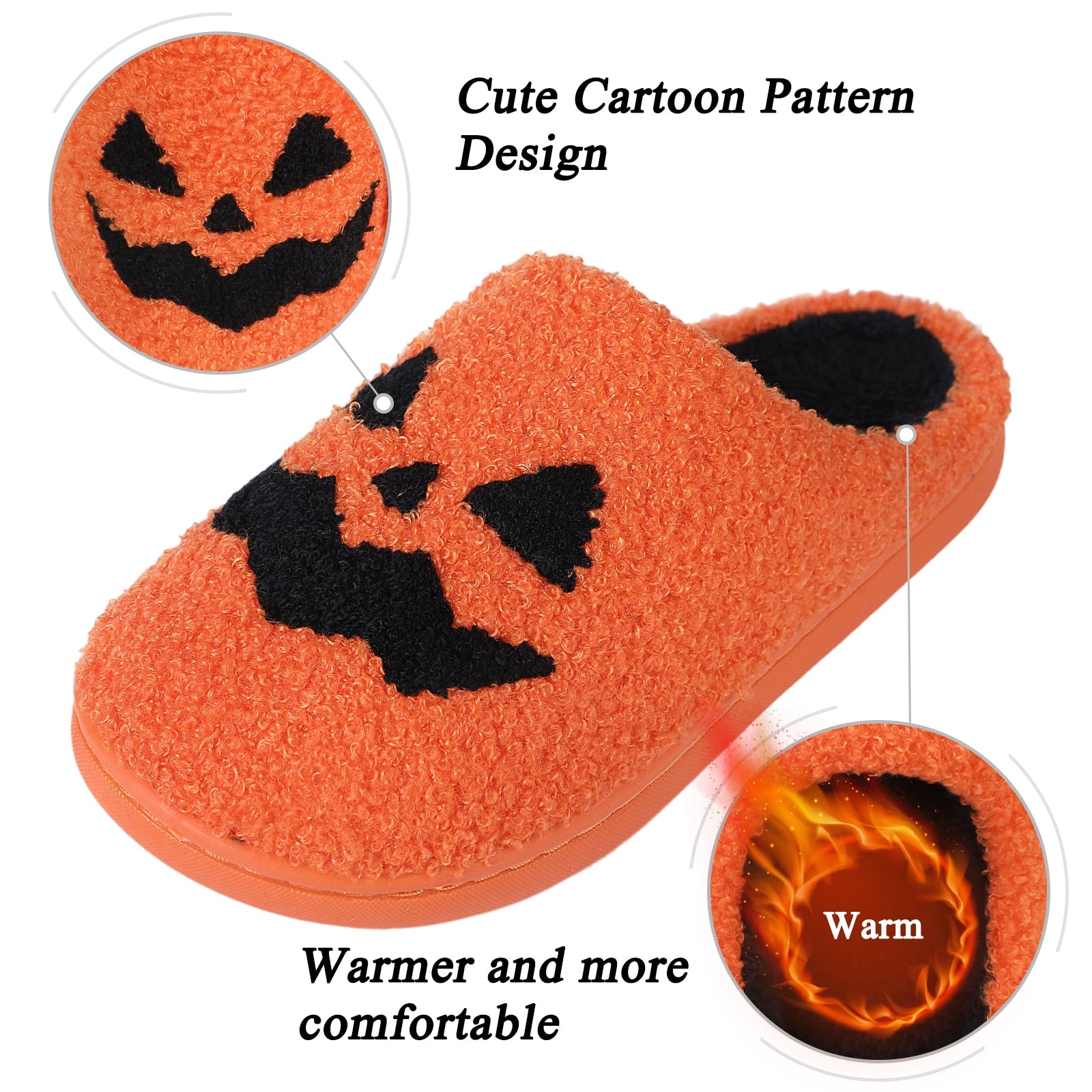 New Ghostface Slippers Pumpkin Slippers Halloween Women's Embroidered Home Slippers Women's Flip Flops Home Floor Slippers Gifts ShopOnlyDeal