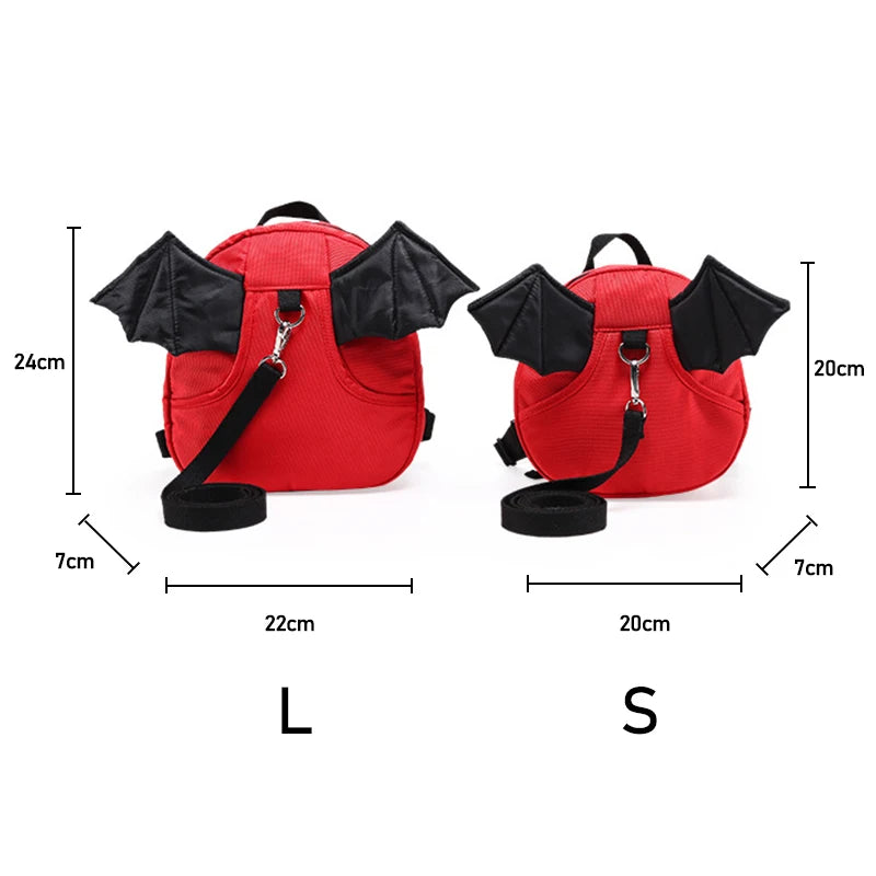 Cute 3D Bat Wings School Bags | Girl Backpack | Anti-lost Mini Cartoon Backpacks | Boy Adjustable Pulling Rope SchoolBag | Gift ShopOnlyDeal