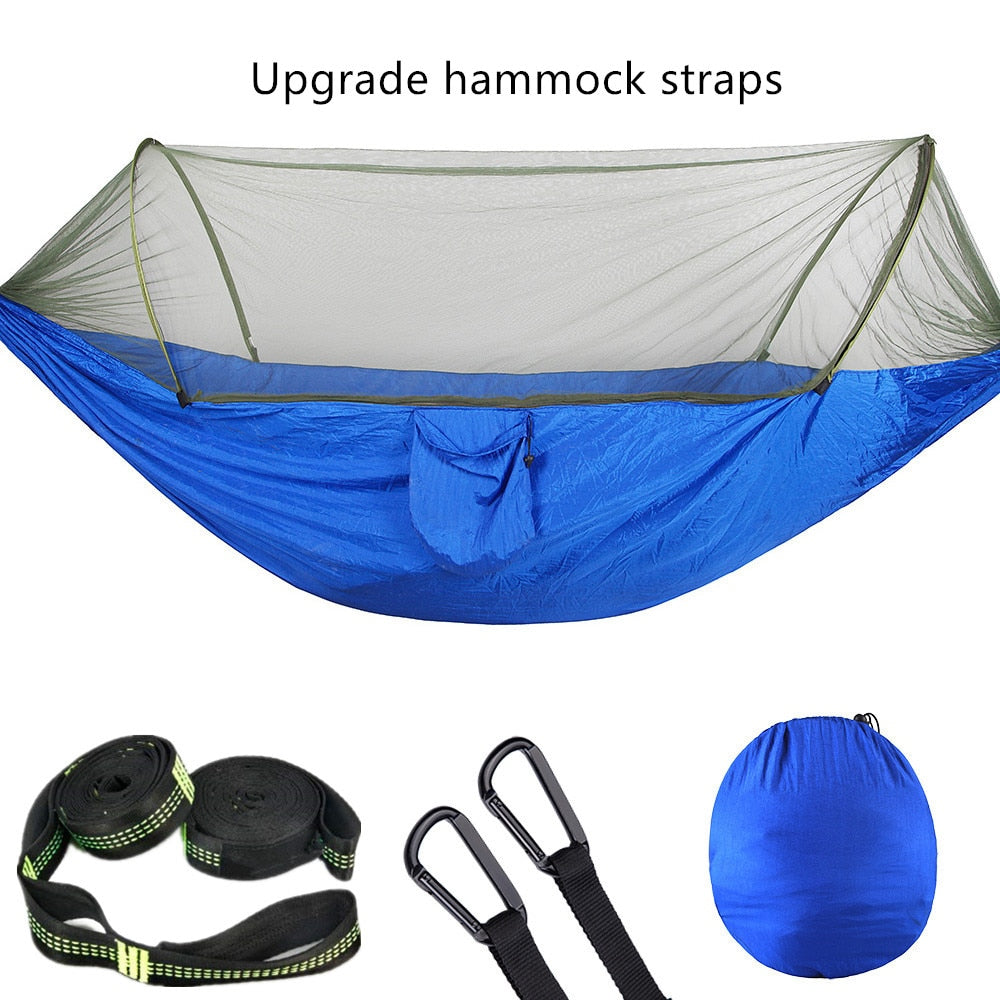 Experience Outdoor Bliss in 2023 with our Camping Hammock with Mosquito Net - Pop-Up Light, Portable Parachute Hammocks for Swing and Sleeping. Your Ultimate Camping Stuff! ShopOnlyDeal