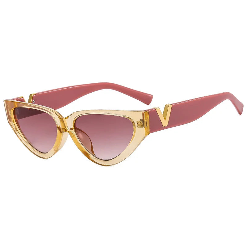 Luxury Vintage Cat Eye Sunglasses for Women 2024 | Fashion V Brand Designer Cateye Sun Glasses - UV400 Female Eyewear Gafas De Sol Mujer ShopOnlyDeal