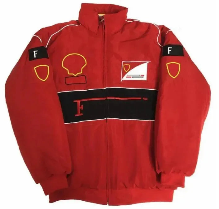 F1 Racing Car Fans Cotton Jacket | American Style Embroidered Motorcycle Riding Jacket for Autumn and Winter ShopOnlyDeal