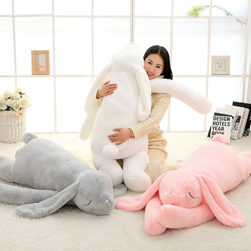 Kawaii Korean Giant Plush Bunny Toy 90cm-120cm Soft Cartoon Big Long Ear Rabbit Hug ToyCushion  Rabbit Stuffed Pillow Girl ShopOnlyDeal