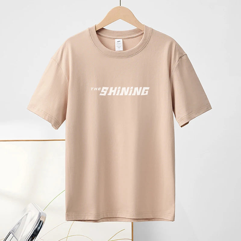 2024 Summer New Pure Cotton Letter Printed Men T-shirts | Short Sleeve Casual Solid Color Simple Thin Men Tops ShopOnlyDeal