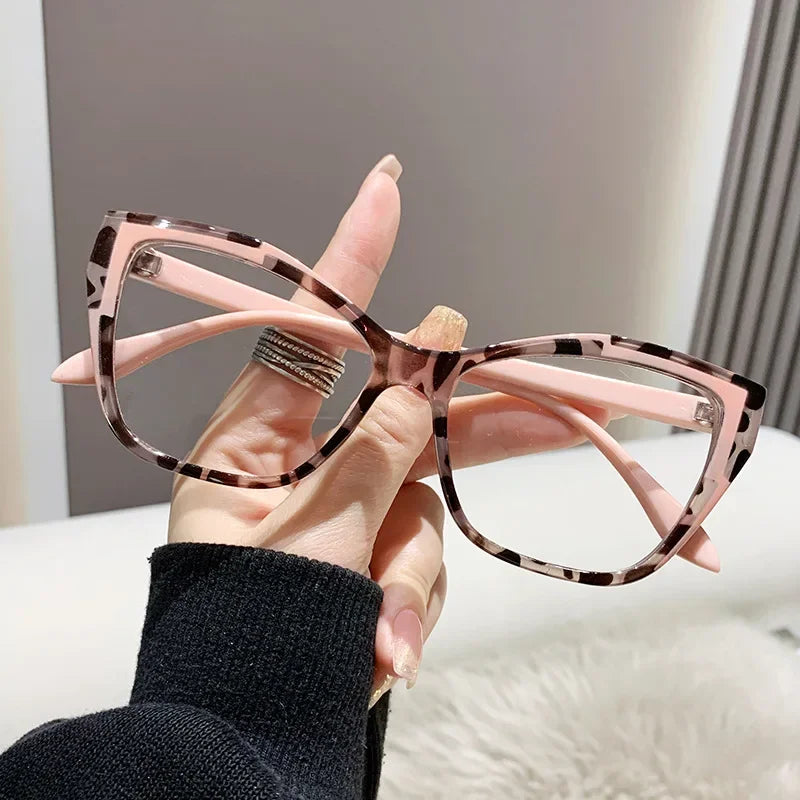 Anti Blue Light Blocking Optical Spectacle Eyeglasses Luxury Brand Designer Cat Eye Frame Ladies Plain Eyewear Finished Glasses ShopOnlyDeal