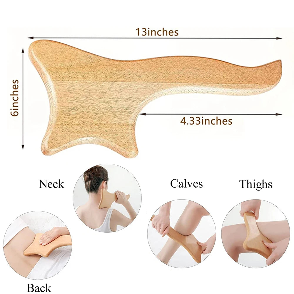 Wood Therapy,Lymphatic Drainage Tool,Wooden guasha,Wood Therapy Massage Tools,Gua Sha Massage Soft Tissue Therapy ShopOnlyDeal