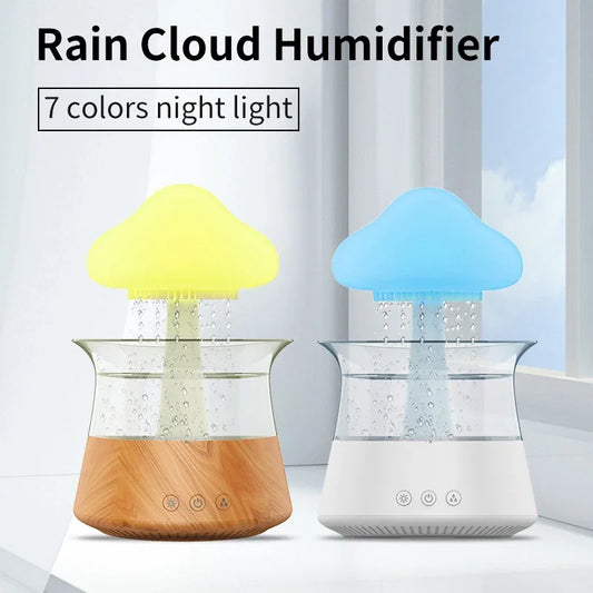 Rain Cloud Electric Air Humidifier 300ml Aroma Diffuser Zen Rain Water Drops Colorful Night Light Humidifier for Home Gift ShopOnlyDeal