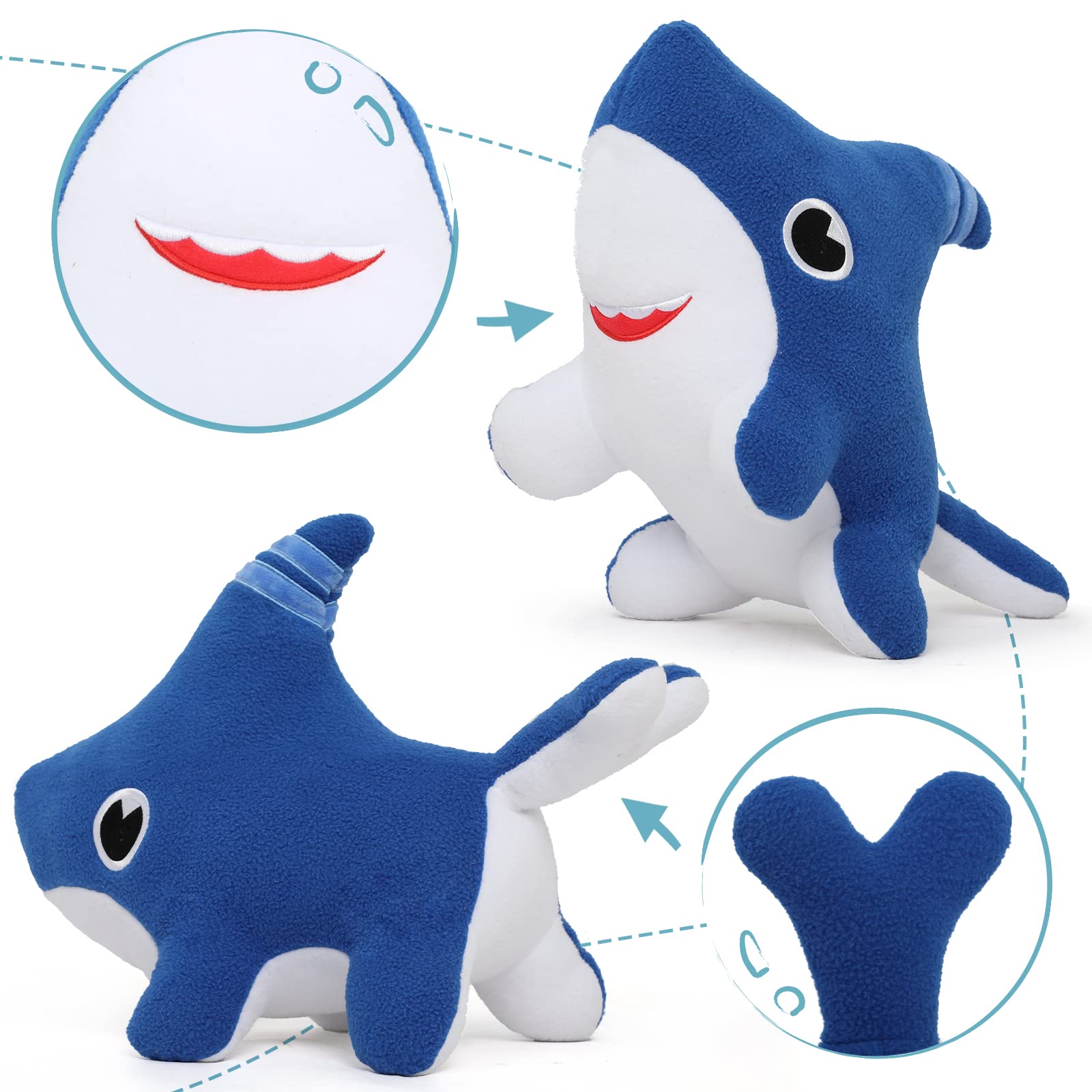 Shark Dog Stuffed Animals Shark 28cm Dog Plush Toy Blue Shark Stuffed Animals Plushies for Baby Boys Girls Kid Birthday Gift ShopOnlyDeal