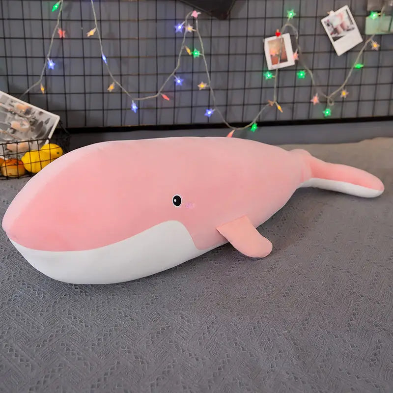 Kawaii Giant Whale Plush Stuffed Animal Doll Cute Soft Pillow Large Super Soft Doll Room Decoration Children's Toy Birthday Gift ShopOnlyDeal