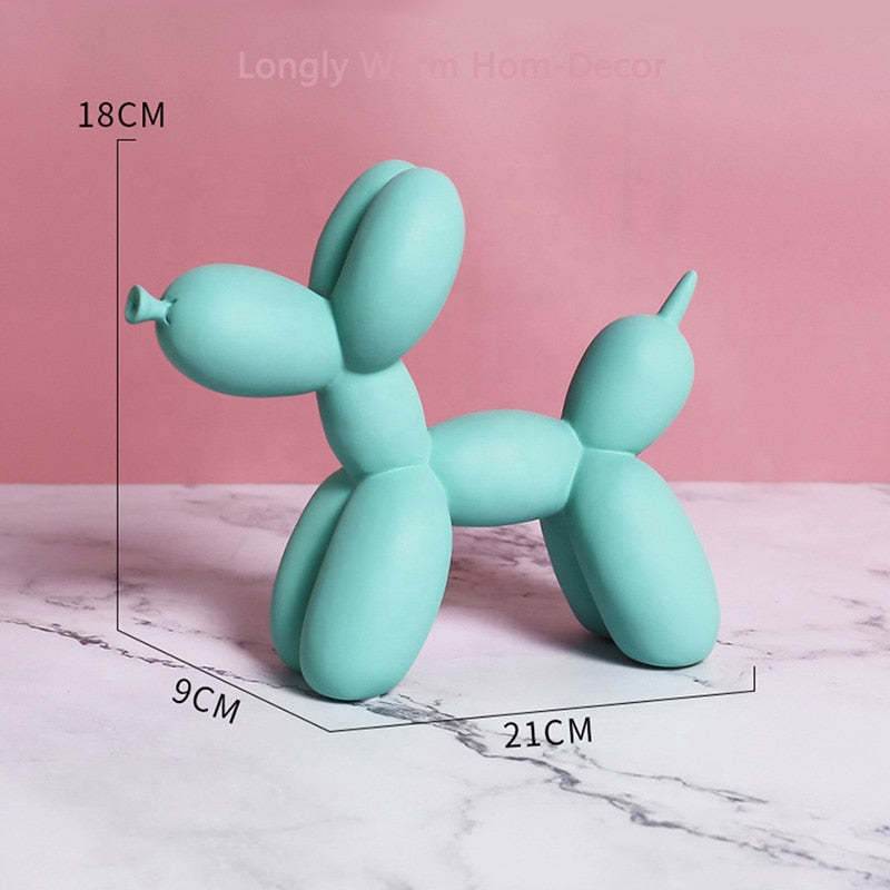 Nordic Creative Cute Resin Balloon Dog Statue Home Decor Animal Figurine Ornaments Living Room Bedroom TV Cabinet Decoration ShopOnlyDeal