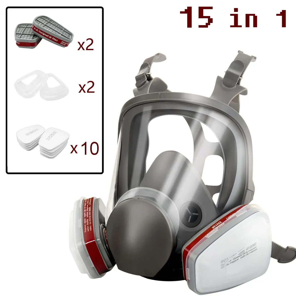 6800 Gas Mask Full Face Large Size Respirator Reusable Full Face Respirator Gas Paint Sprayer Chemical Wood working Dust ShopOnlyDeal