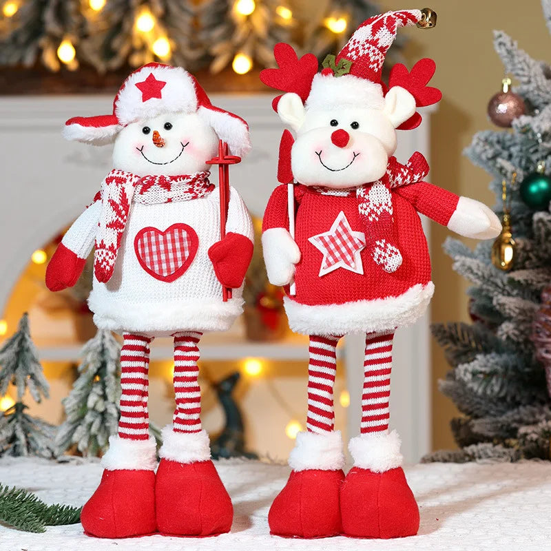 Big Santa Claus Elk Snowman Telescopic Doll Christmas Pendants Kids Gift Naviidad Favor Merry Christmas For Home Decoration ShopOnlyDeal