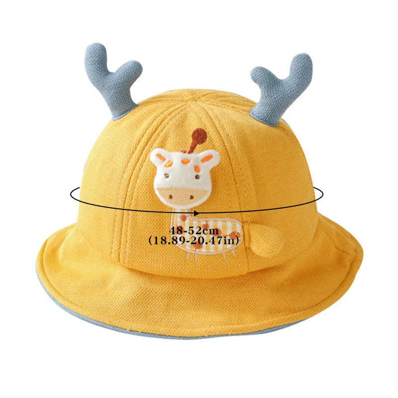 New Baby Bucket Hat With Ears Cute Cartoon Animals Baby Boy Girl Sun Cap Infant Toddler Fisherman Hat ShopOnlyDeal