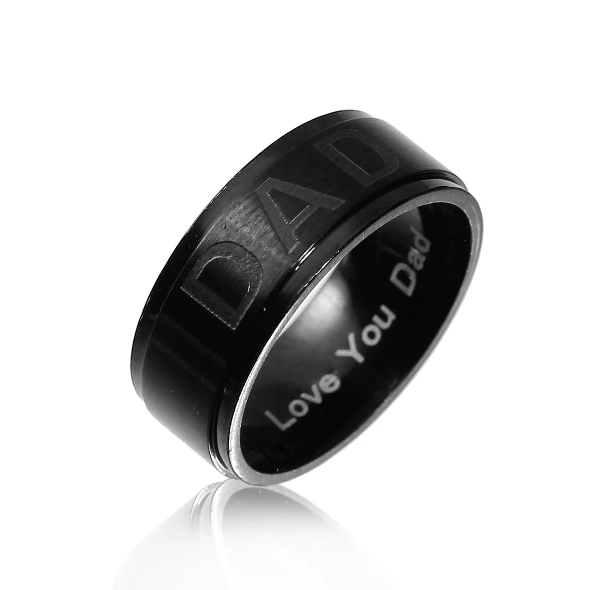 New Fashion "LOVE YOU DAD” Stainless Steel Dad Ring | Engraved Men's Ring Jewelry | Father's Day Gift ShopOnlyDeal