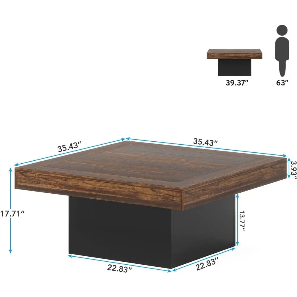 LED Coffee Table, Engineered Wood Low Coffee Table for Living Room, Café Tables ShopOnlyDeal