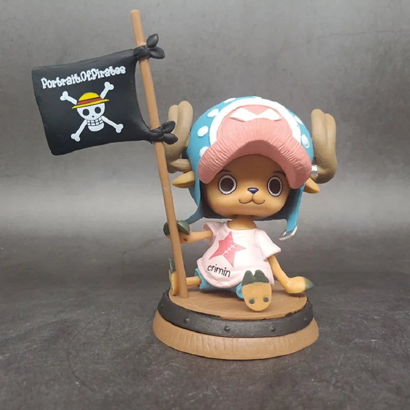 9cm One Piece Figure Anime Chopper With Flag Action Figurine Doll Model Toys PVC Statue Collection Car Decoration Children Gifts ShopOnlyDeal