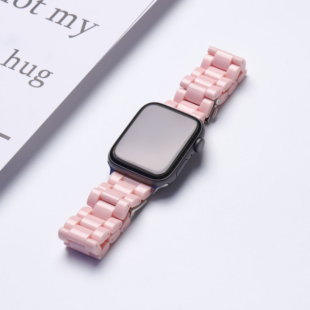 Pink Resin Watch strap for apple watch 40mm band 42 38mm correa candy steel for iwatch series 8 7 6 SE 5 4 40mm 41MM 45MM 49MM Ultra Black ShopOnlyDeal