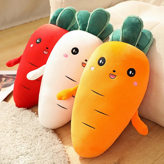 Three color carrot throw pillow plush toy vegetable doll girls sleeping leg Rag Doll home back for children 3-12 years old ShopOnlyDeal