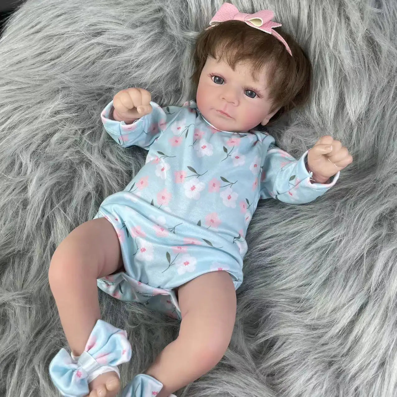 New 18Inches Finished Reborn Baby Dolls Felicia Realistic Lifelike Adorable Newborn Girl Best Christmas Gift for Kids ShopOnlyDeal