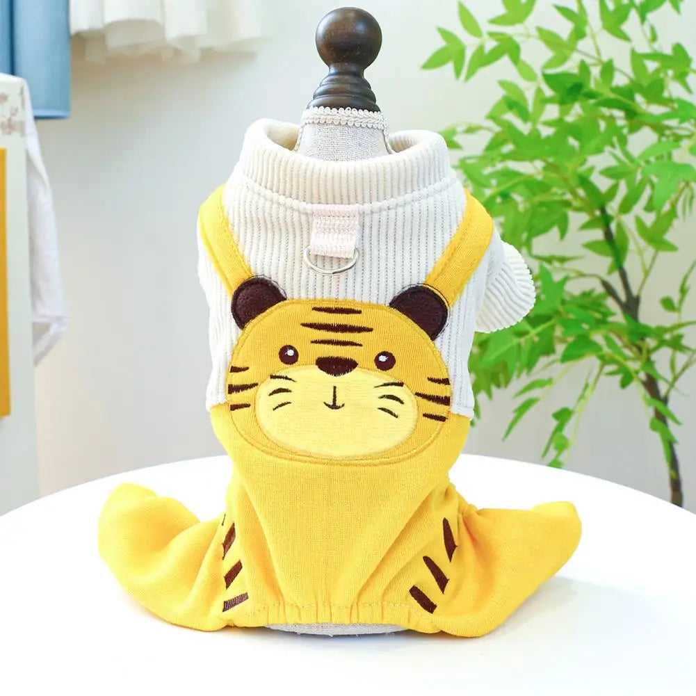 Travel Vacation Dog Clothes Pet Overalls for Dogs Stylish Breathable Pet Overalls Cute Yellow Tiger Bib Pants for Dogs Cats ShopOnlyDeal