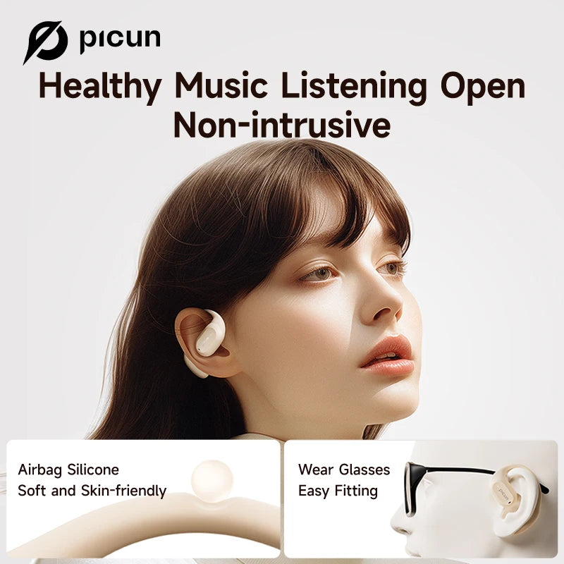 Picun H1 OWS Earphones | Bluetooth 5.3 Wireless Air Conduction Earphone | HD Calling Mic | Surround Sound | Ear Hook Sports Lightweight ShopOnlyDeal