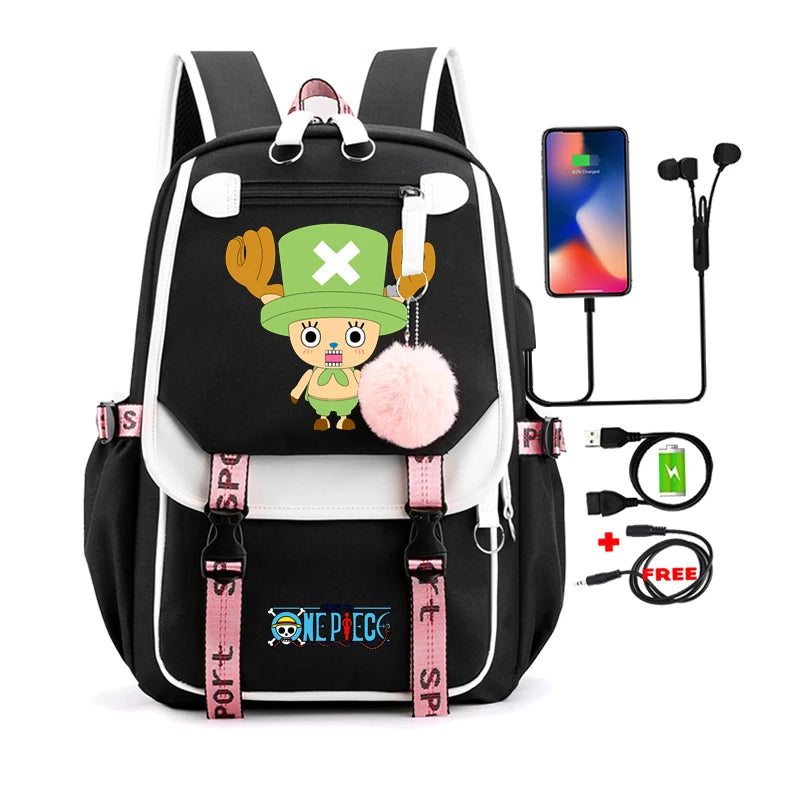 Anime One Piece Nezuko Kawaii Cartoon School Bag for Adults | Large Capacity Backpack Bags Manga To Travel Daily Girls Bookbags ShopOnlyDeal