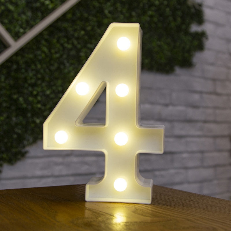 Decorative Letters Alphabet Letter LED Lights Luminous Number Lamp Decoration Battery Night Light Party Baby Bedroom Decoration ShopOnlyDeal