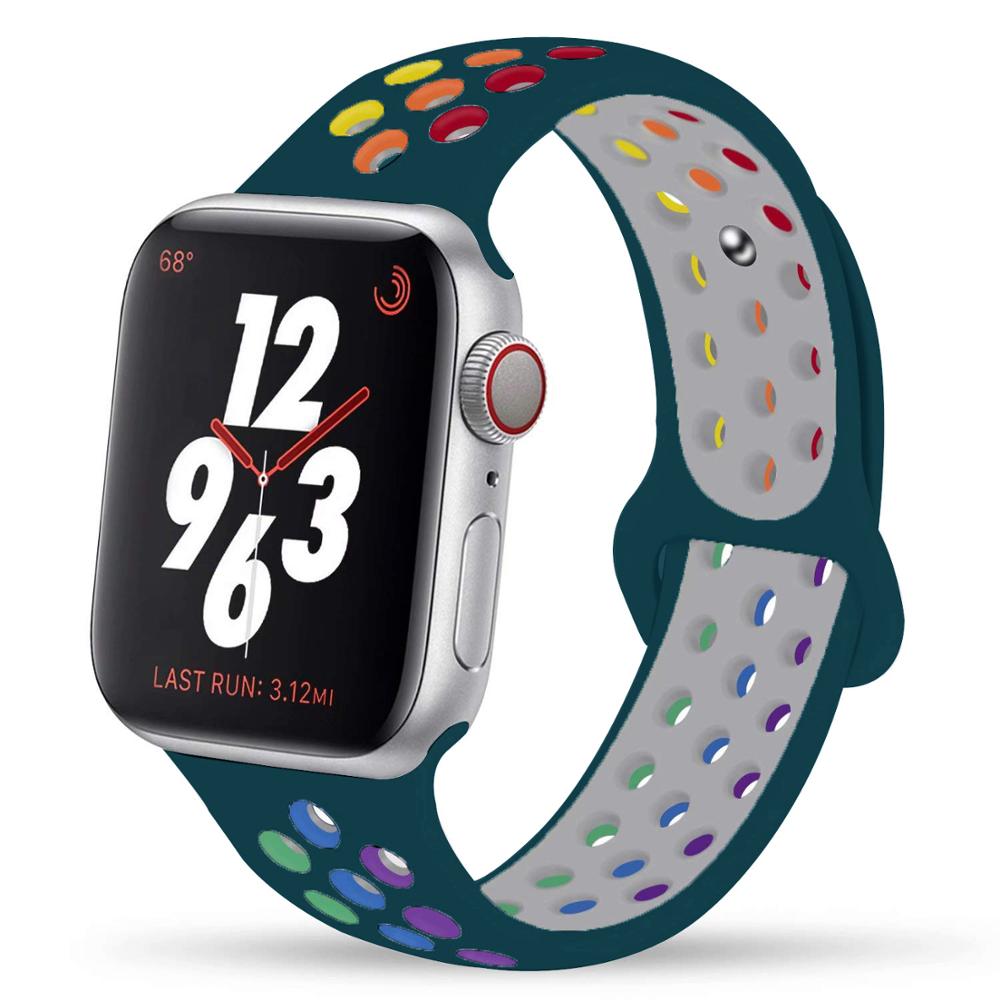 Strap For Apple Watch band 44mm 40mm 45mm 41mm 38mm 42mm 44 45 40 mm Silicone Sport bracelet iWatch Series Ultra 8 SE 7 6 5 4 3 ShopOnlyDeal